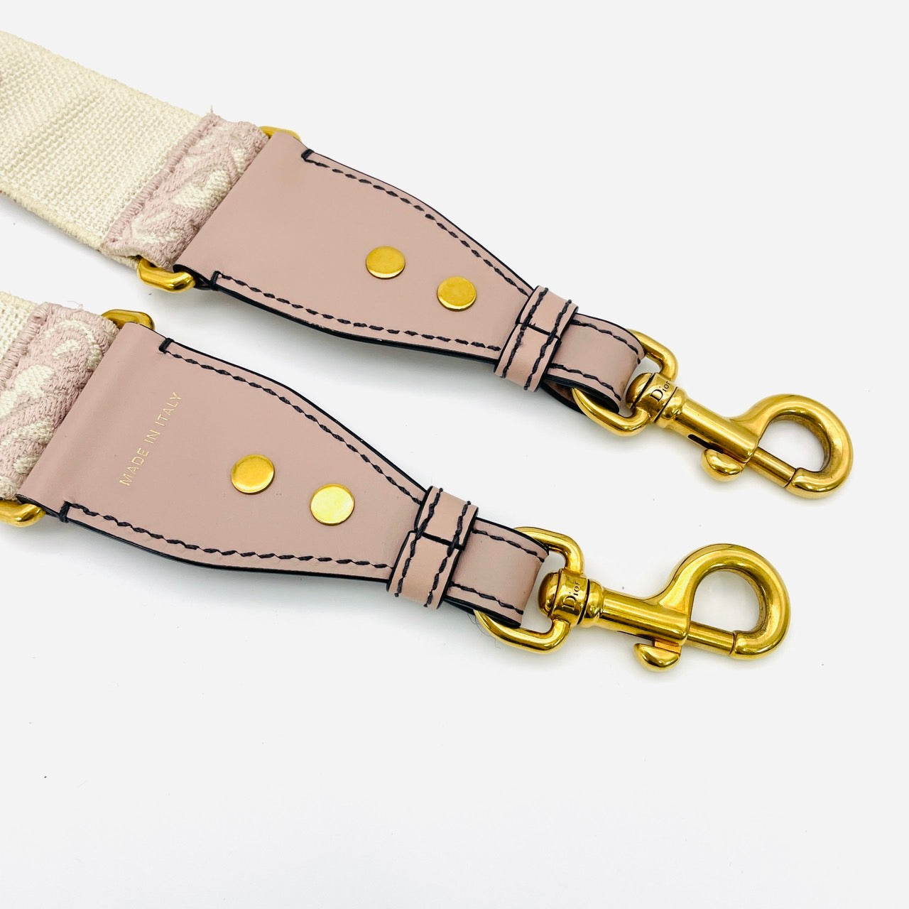 DIOR Embroidered Shoulder Strap Pink×White