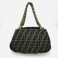 FENDI Zucca Canvas Gold Chain Hand Bag