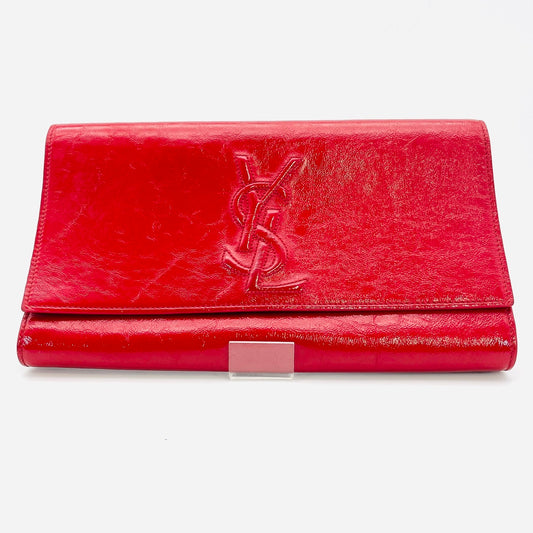 YSL Patent Leather Clutch Bag Red
