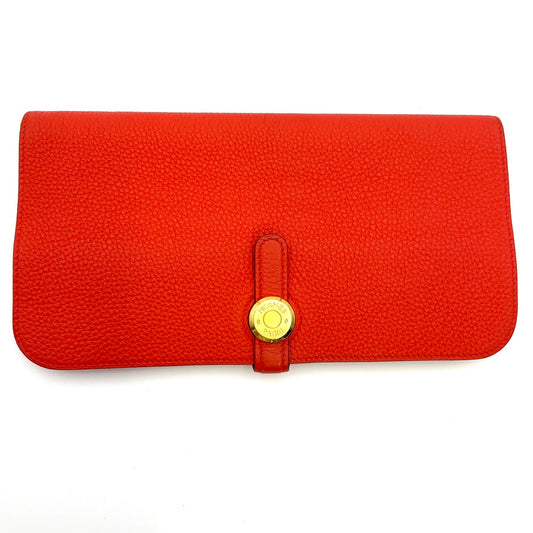 HERMES Dogon Togo Wallet Orange