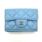 CHANEL Caviar Skin Classic Small Blue Wallet