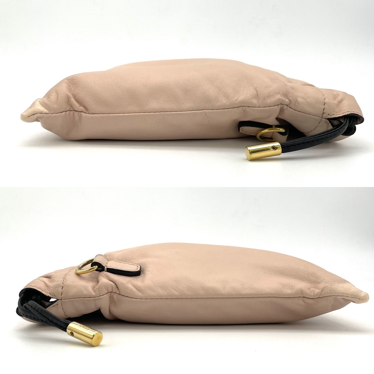 FENDI Shoulder Drawstring Pouch Bag Pink