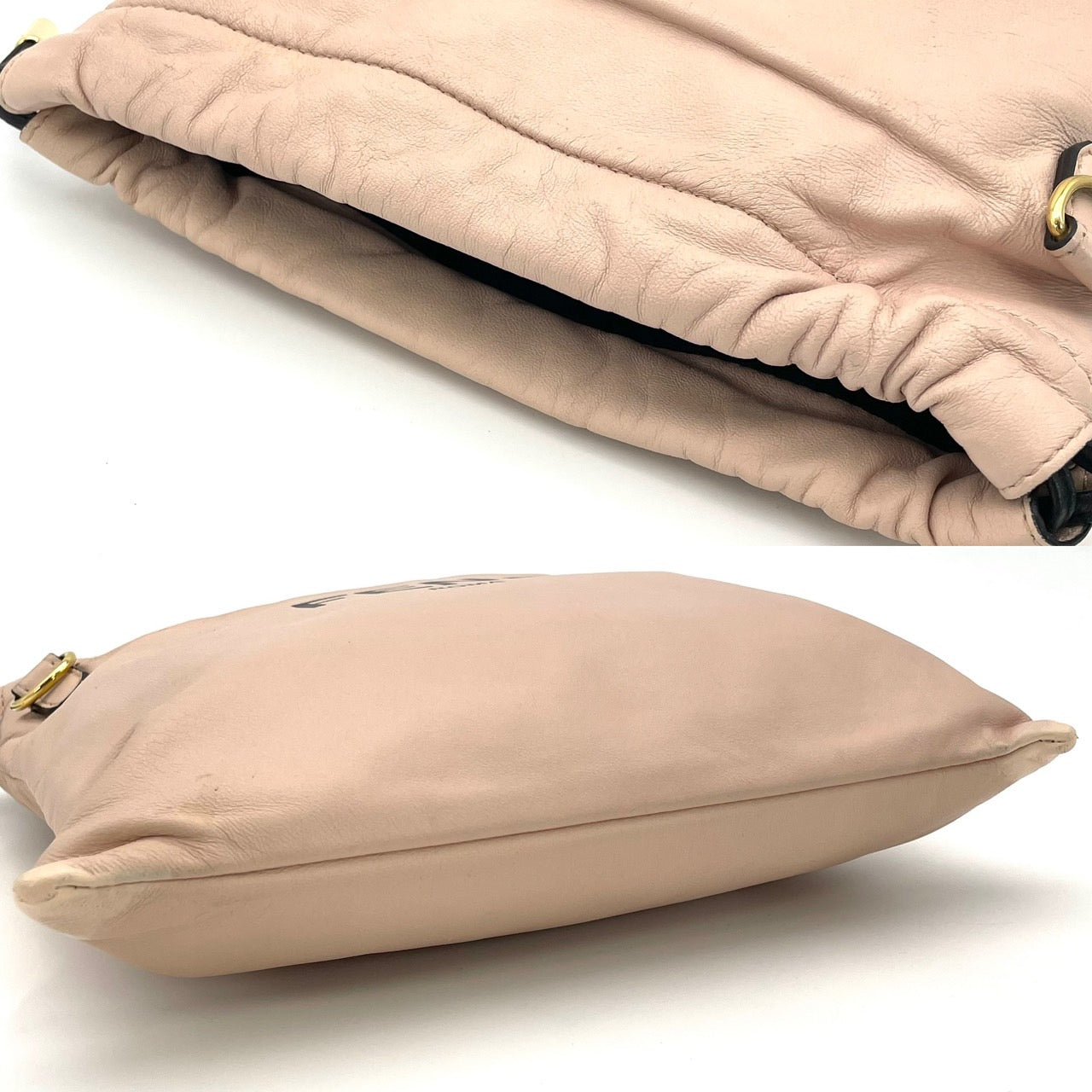 FENDI Shoulder Drawstring Pouch Bag Pink