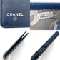 CHANEL Cambon Lamb Skin Long Wallet Navy