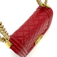 CHANEL Boy Chanel Small Lambskin Red Gold Hardware