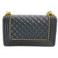 CHANEL Boy Chanel Lambskin Black & Gold Gold Hardware