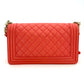 CHANEL Boy Chanel Lambskin Coral Orange Gold Hardware