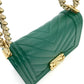 CHANEL Boy Chanel small Caviar Skin Green Gold Hardware