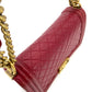 CHANEL Boy Chanel Lambskin Red Gold Hardware