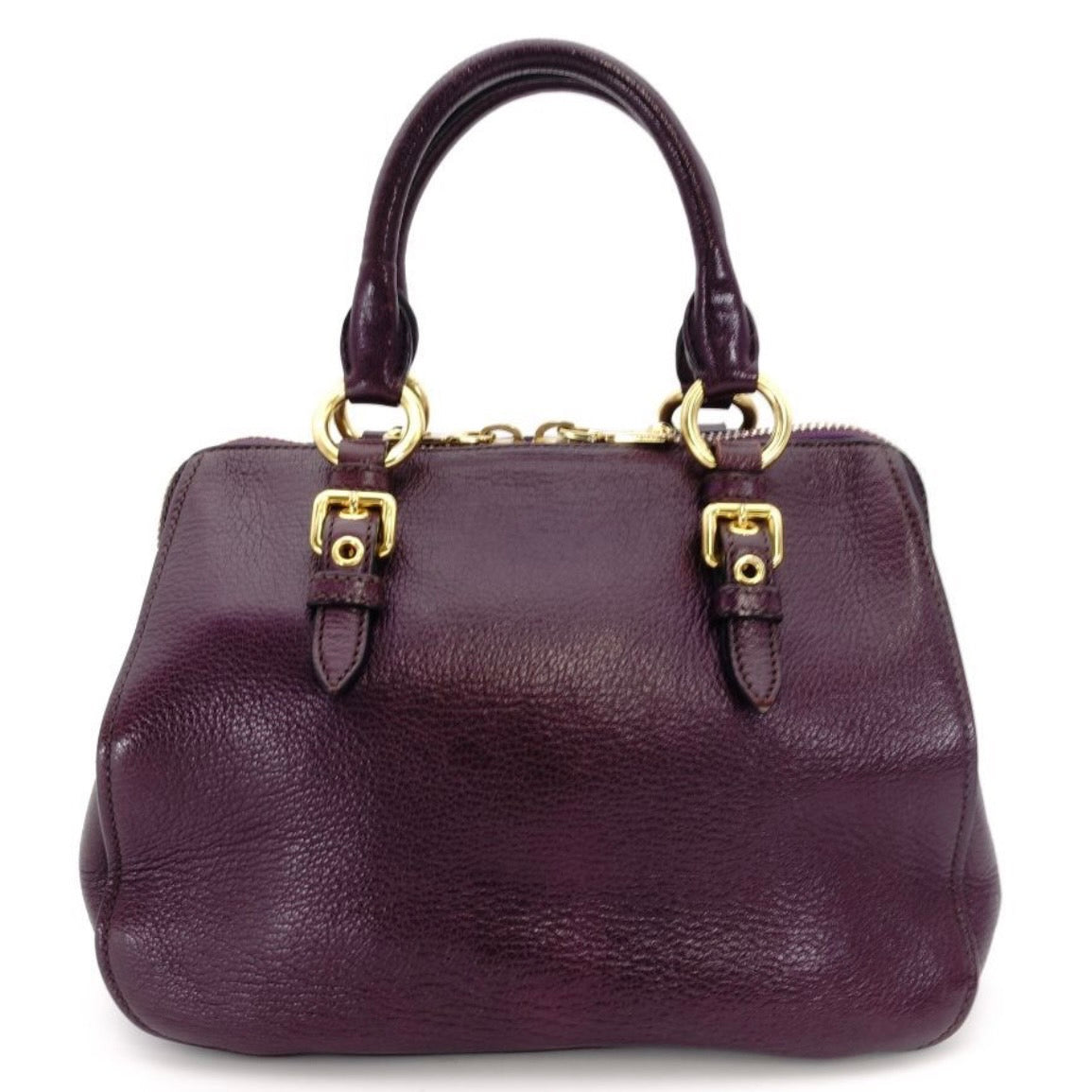 MIU MIU Madras Handbag RL0058 Purple 2-way Shoulder Bag
