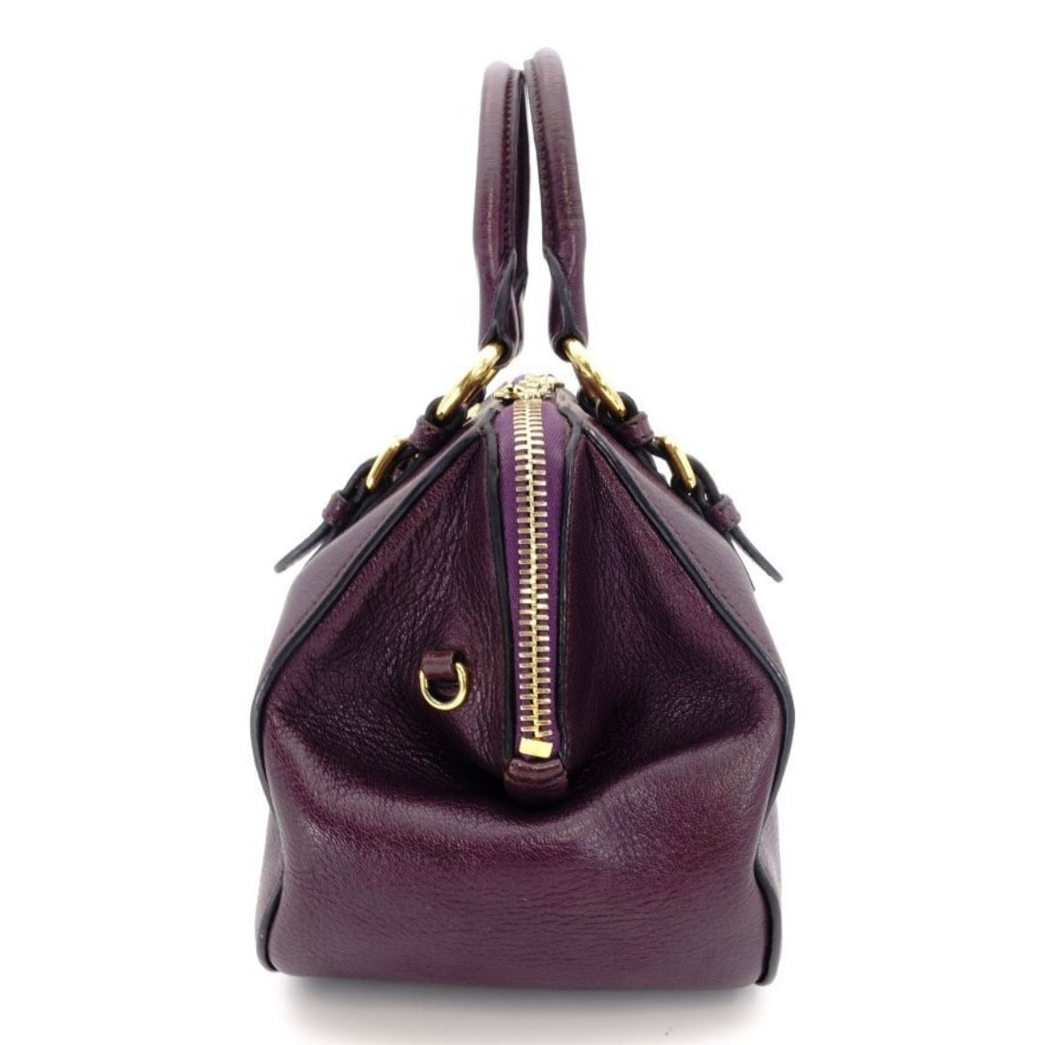 MIU MIU Madras Handbag RL0058 Purple 2-way Shoulder Bag