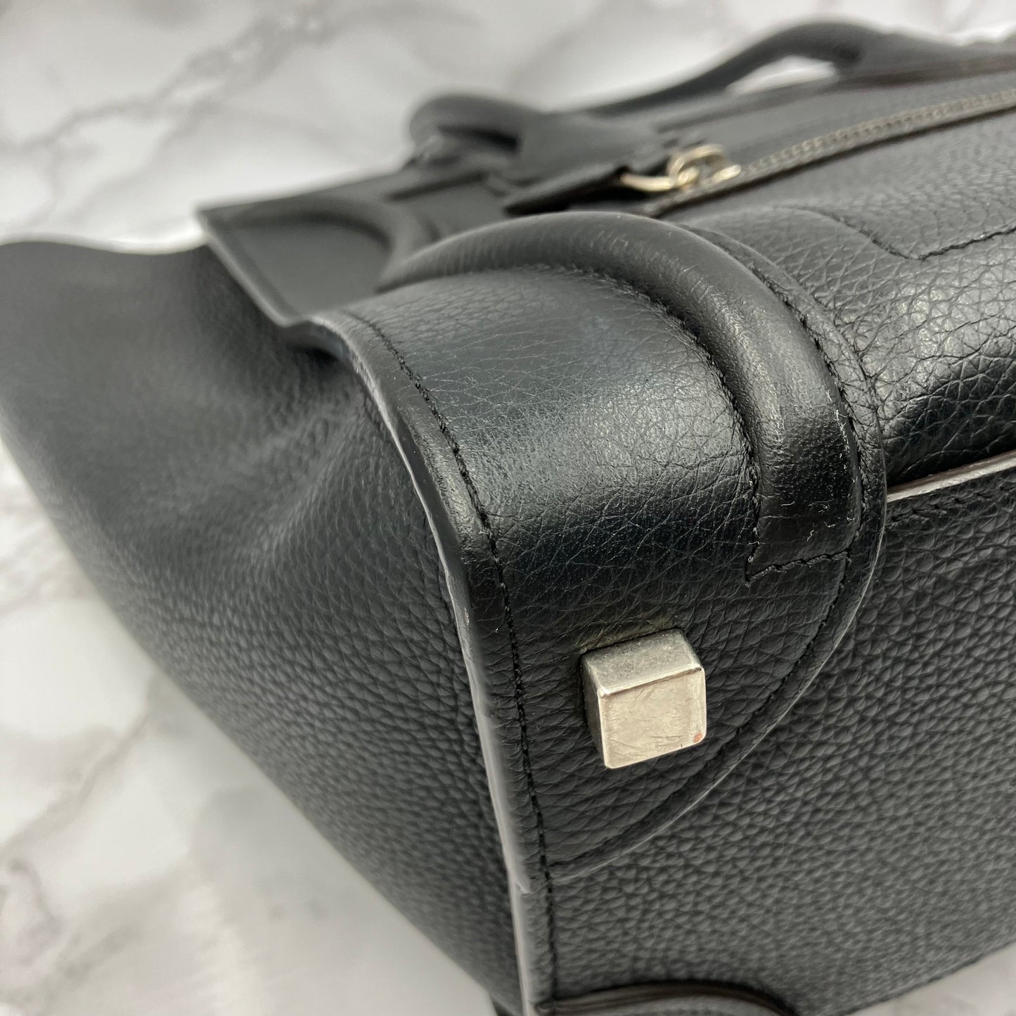 CELINE Luggage Micro Shopper Handbag