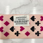 HERMES Twilly Jeu de Cartes Trump Heart Pattern Rose Nacre Fuchsia Rouge Silk Scarf