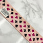 HERMES Twilly Jeu de Cartes Trump Heart Pattern Rose Nacre Fuchsia Rouge Silk Scarf