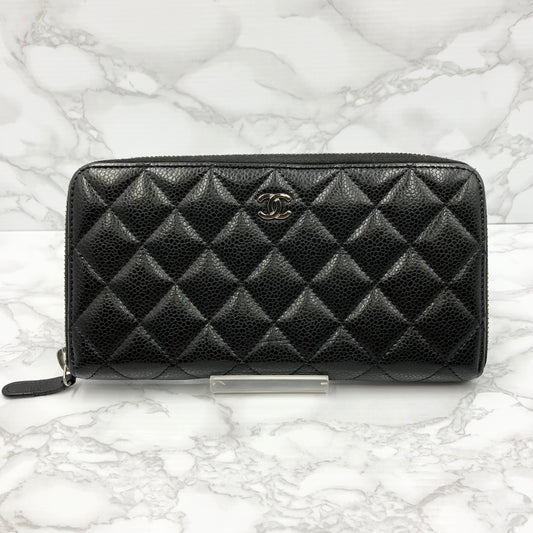 CHANEL Caviar skin long wallet