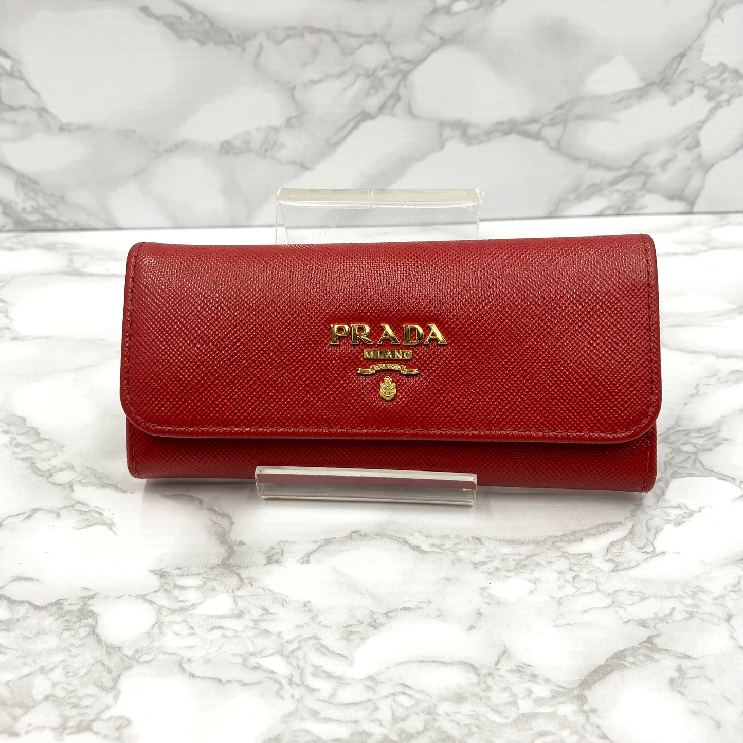 PRADA Saffiano leather key case