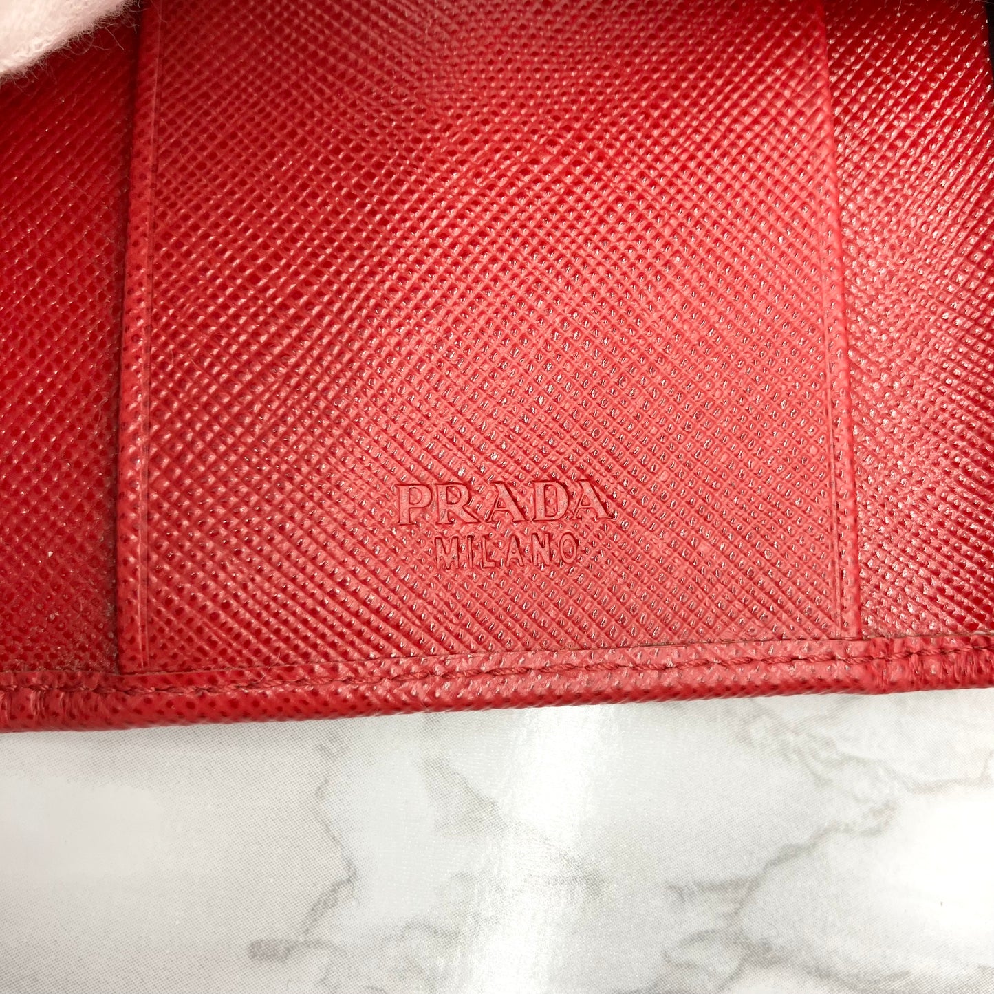 PRADA Saffiano leather key case