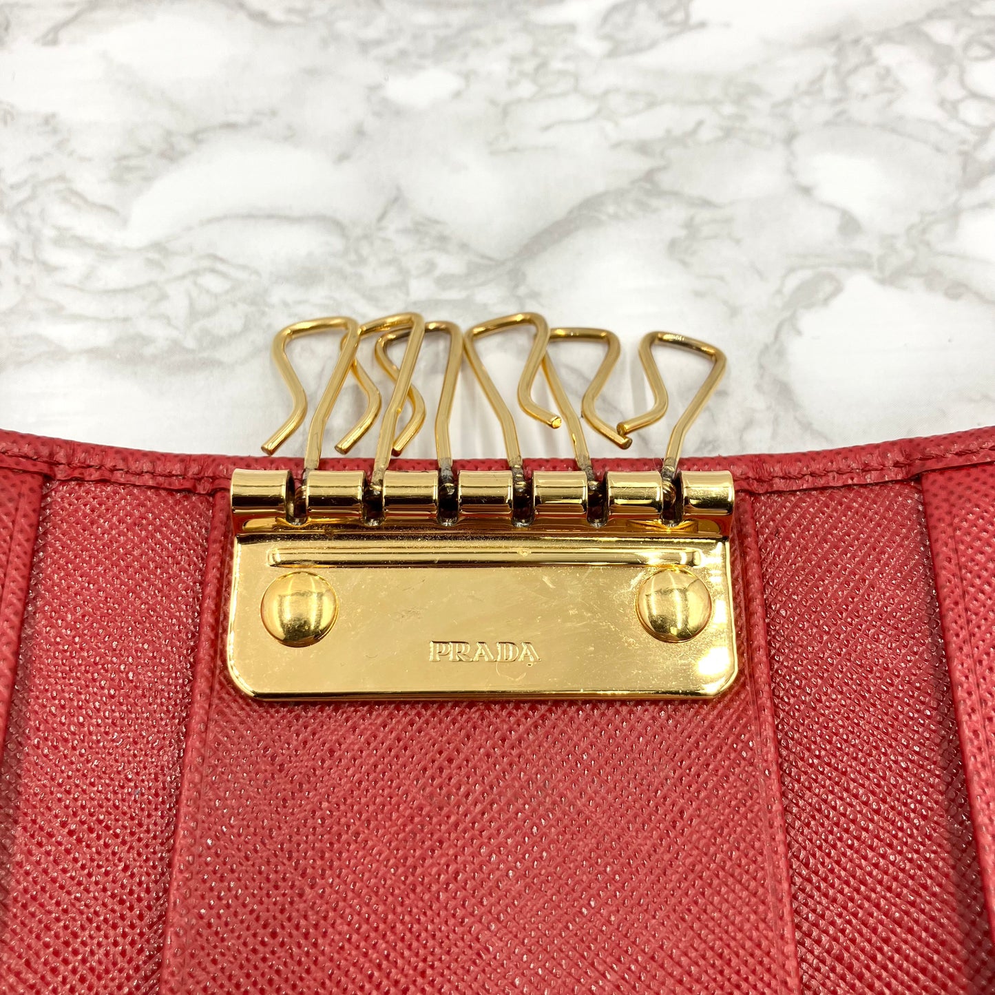 PRADA Saffiano leather key case