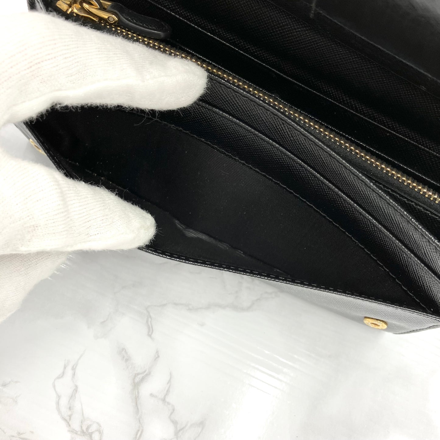 PRADA Saffiano leather long wallet