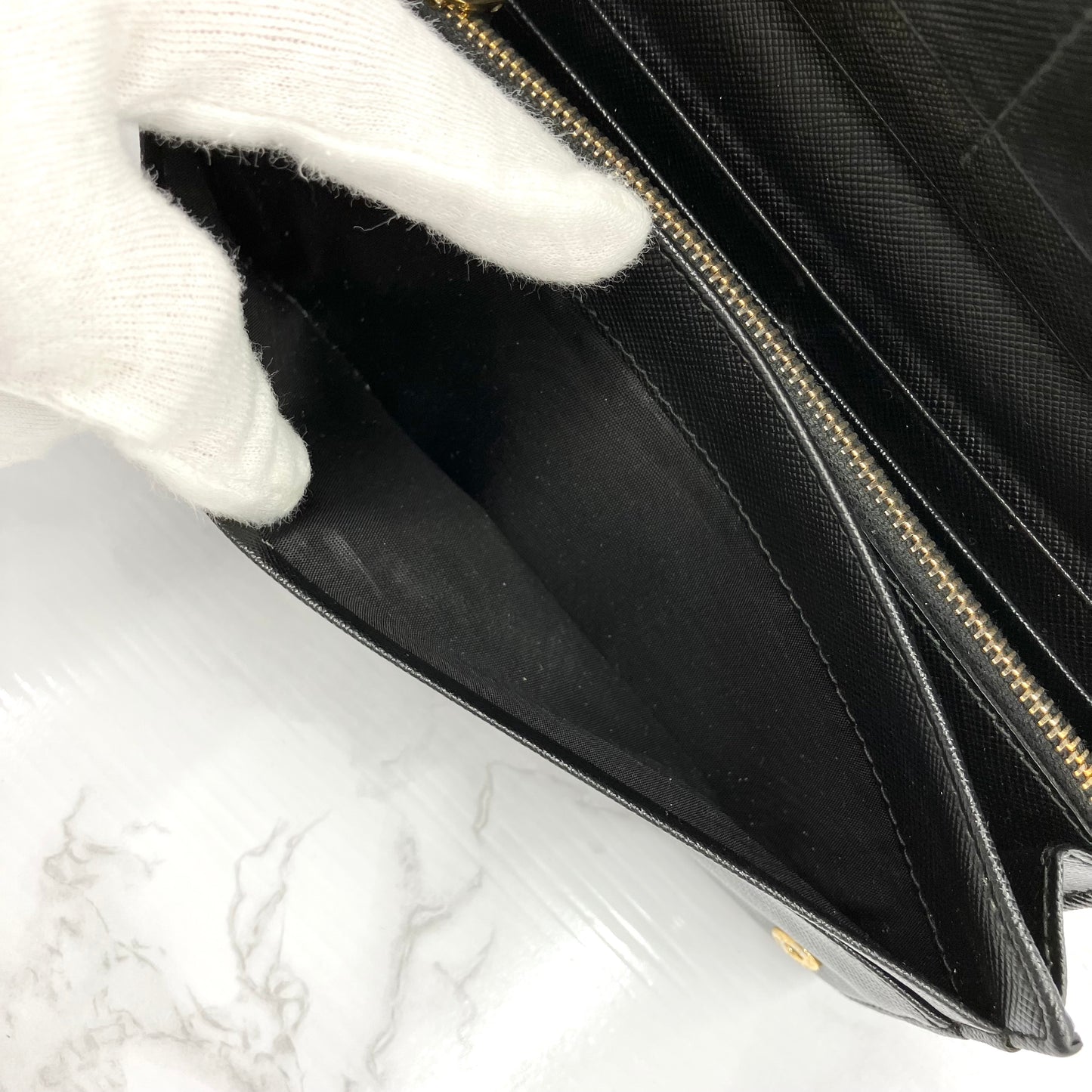 PRADA Saffiano leather long wallet