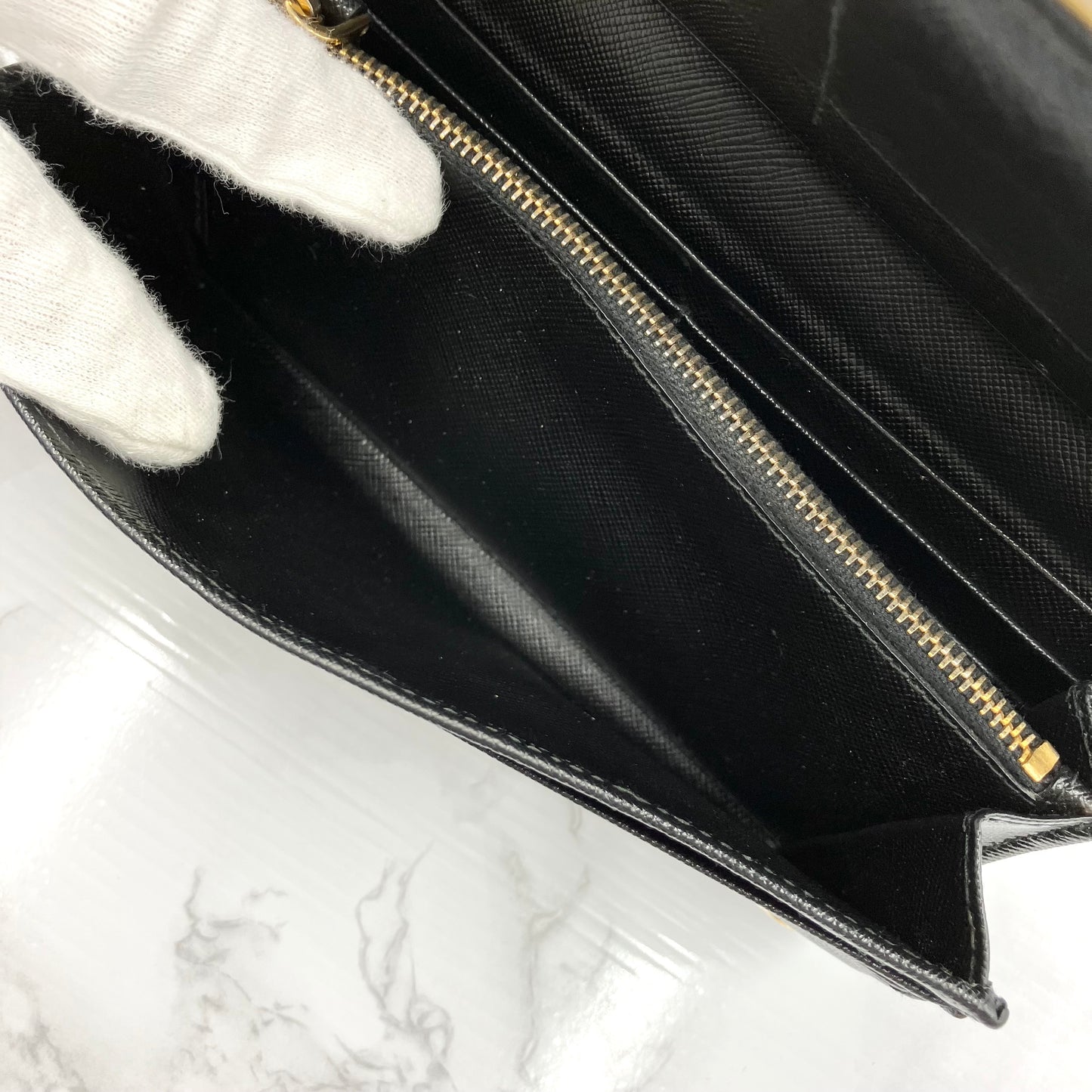 PRADA Saffiano leather long wallet