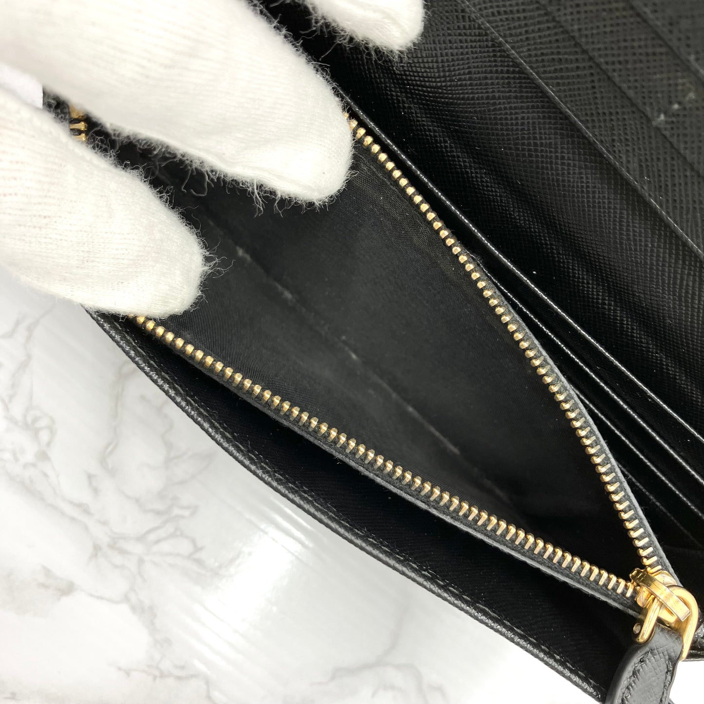 PRADA Saffiano leather long wallet