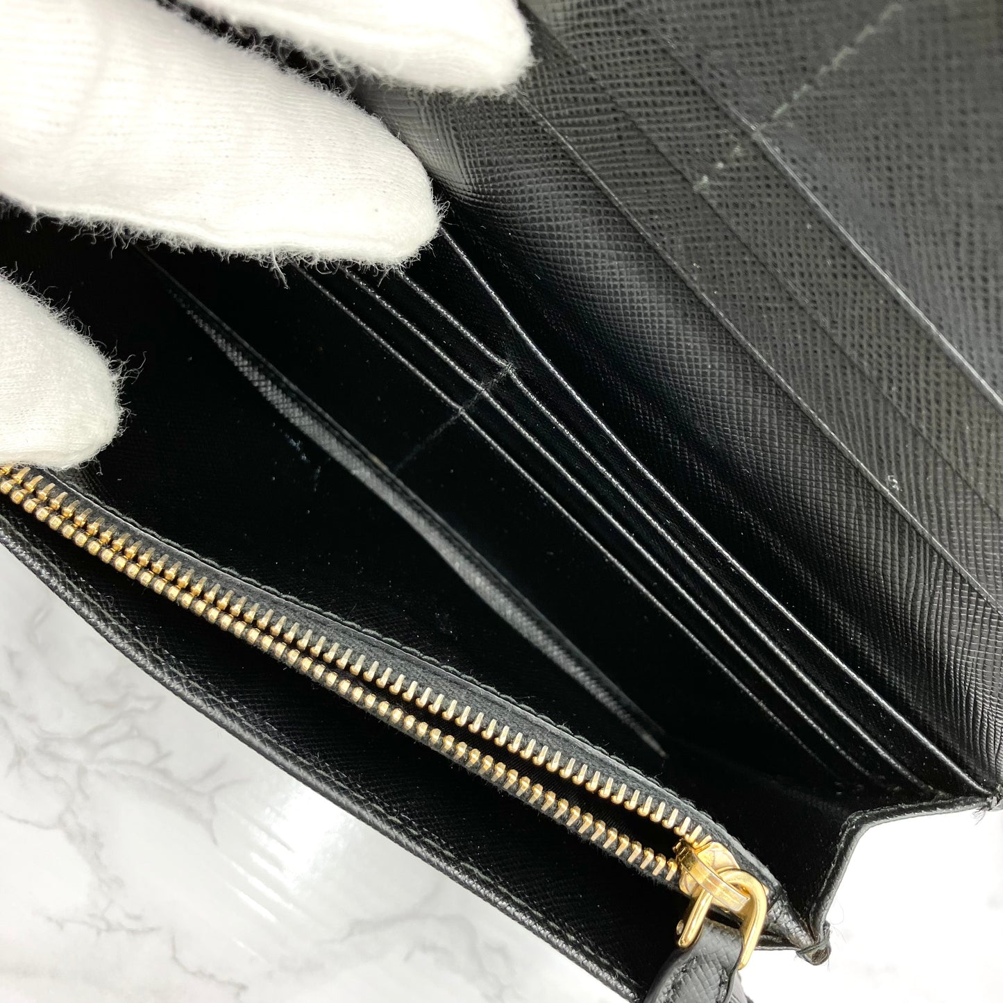 PRADA Saffiano leather long wallet