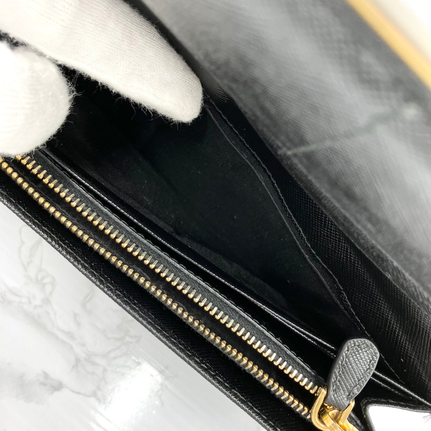 PRADA Saffiano leather long wallet