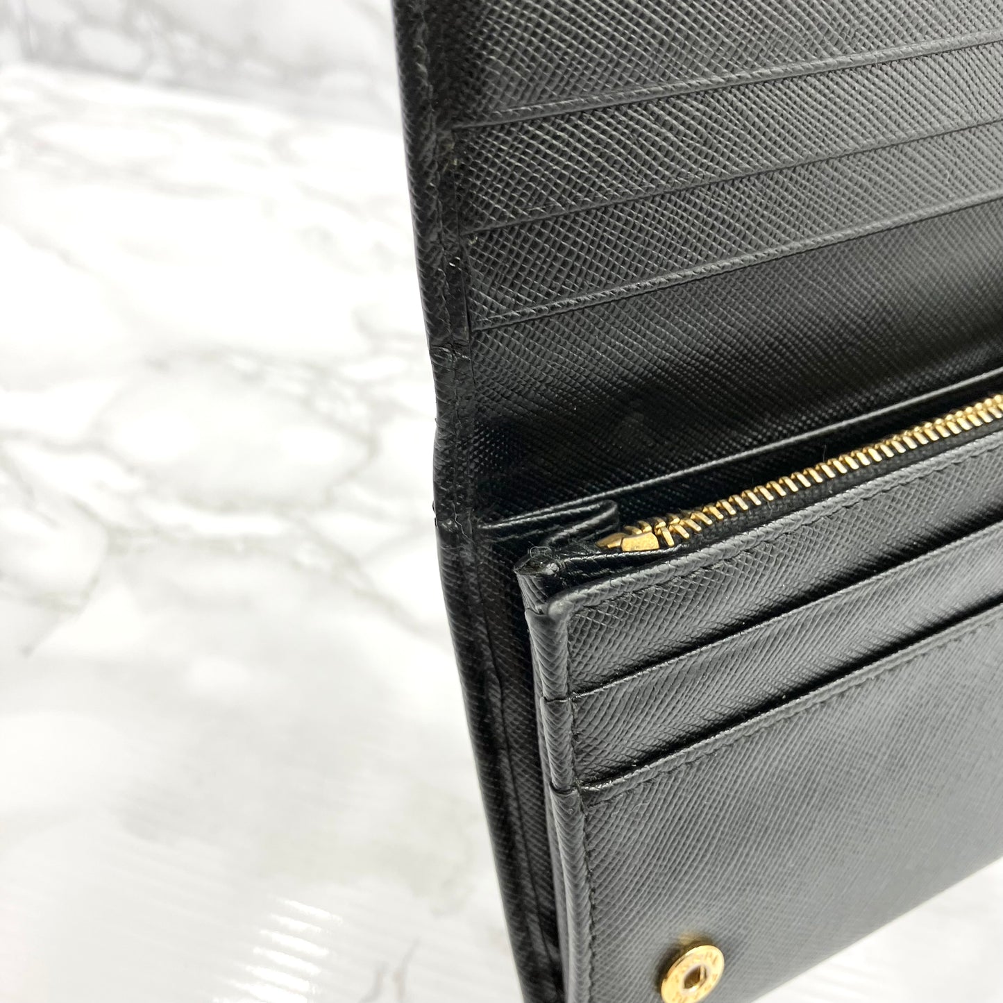 PRADA Saffiano leather long wallet