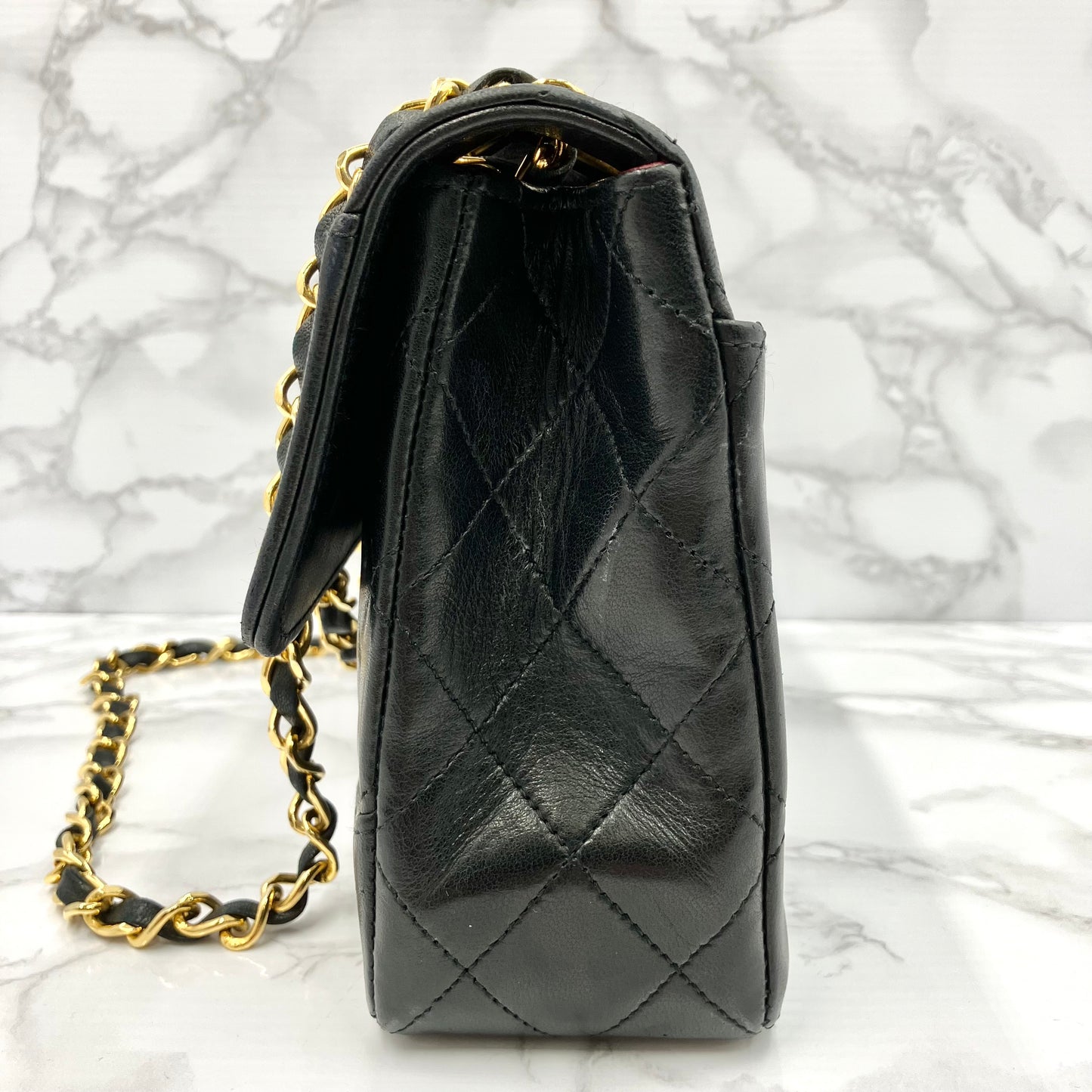 CHANEL Matrasse double chain shoulder bag