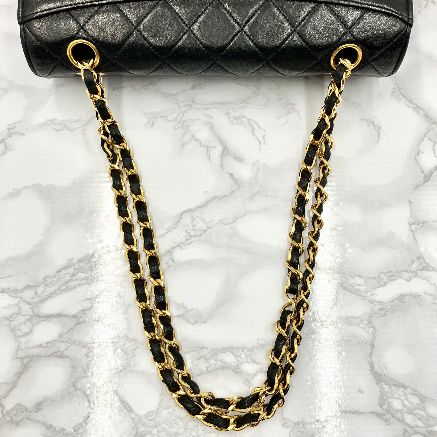 CHANEL Matrasse double chain shoulder bag