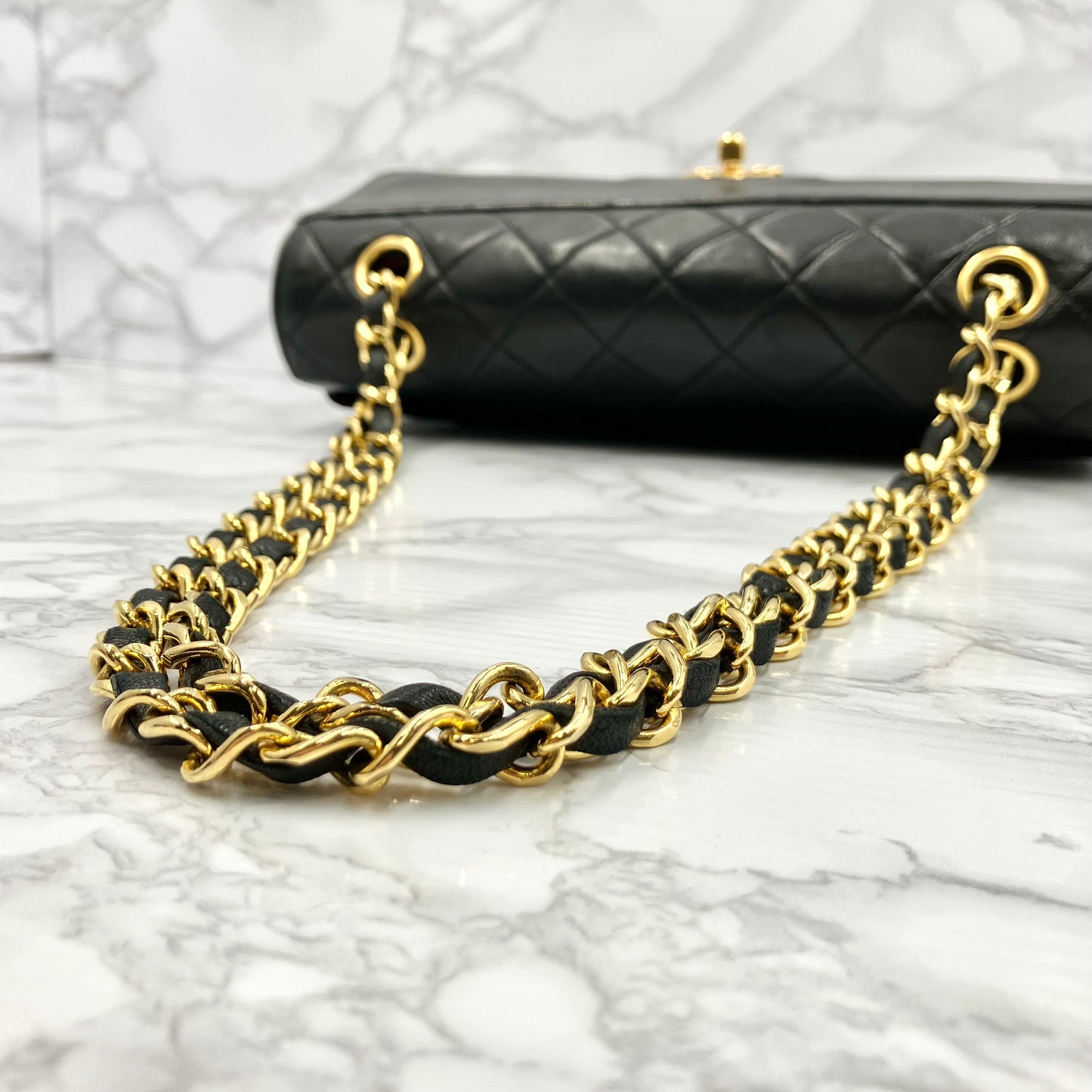 CHANEL Matrasse double chain shoulder bag