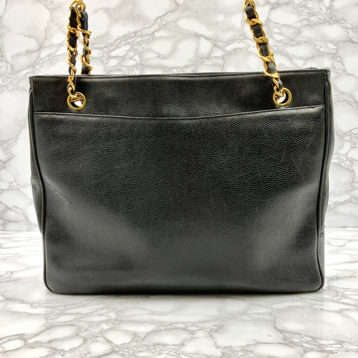 CHANEL Caviar skin Chain tote bag