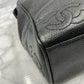 CHANEL Caviar skin triple coco chain tote bag