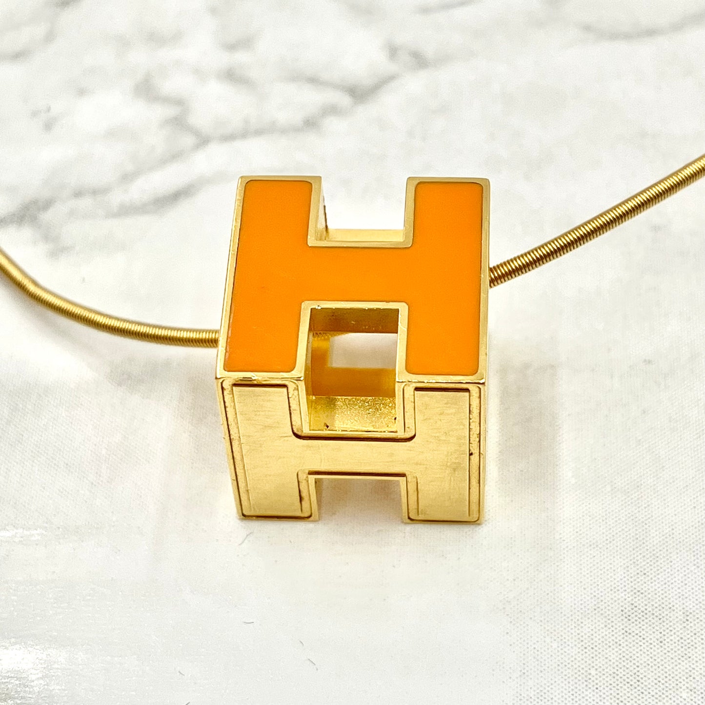 HERMES H Cube necklace