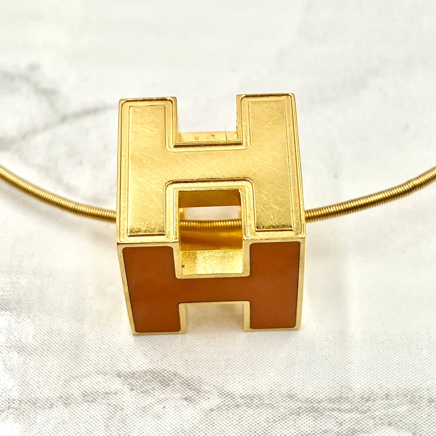 HERMES H Cube necklace