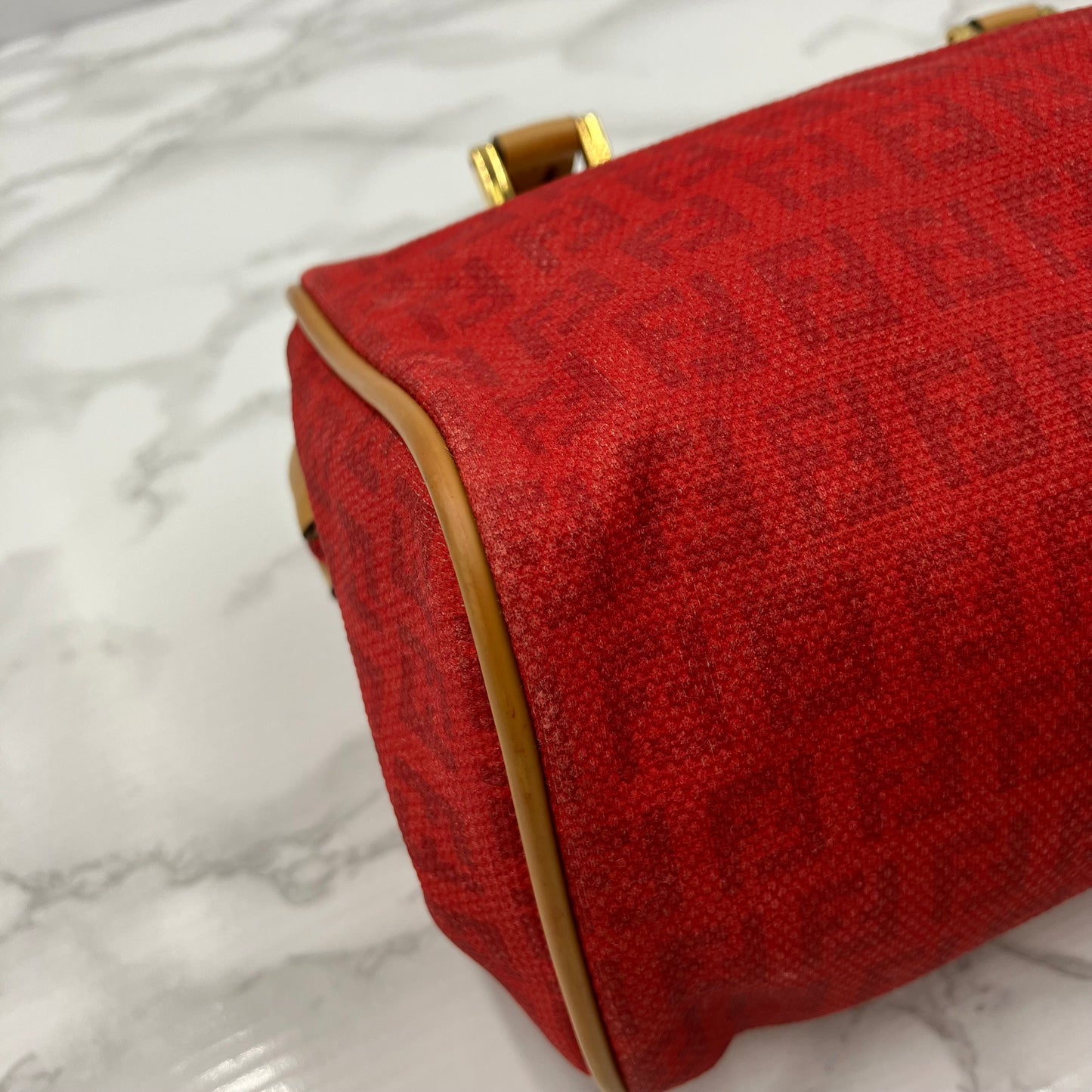 FENDI Zucchino Mini Boston Bag