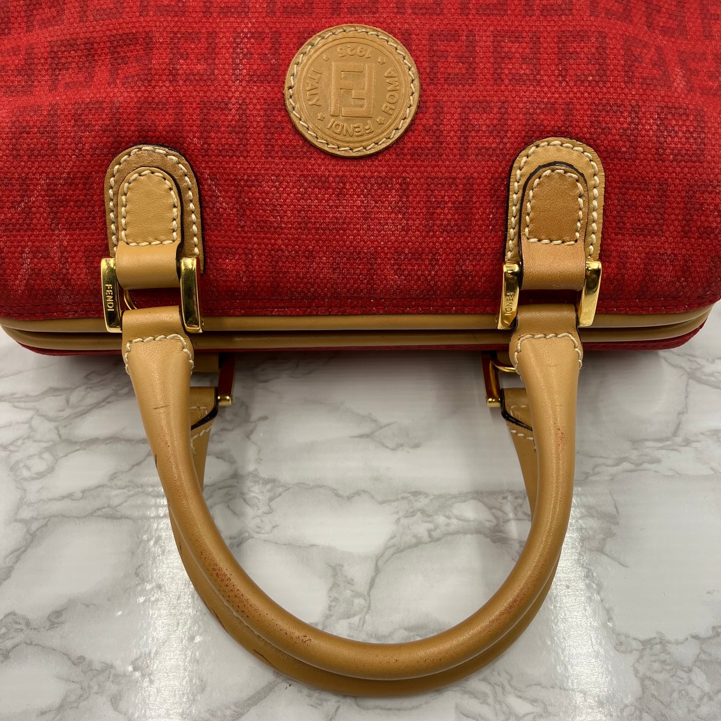 FENDI Zucchino Mini Boston Bag