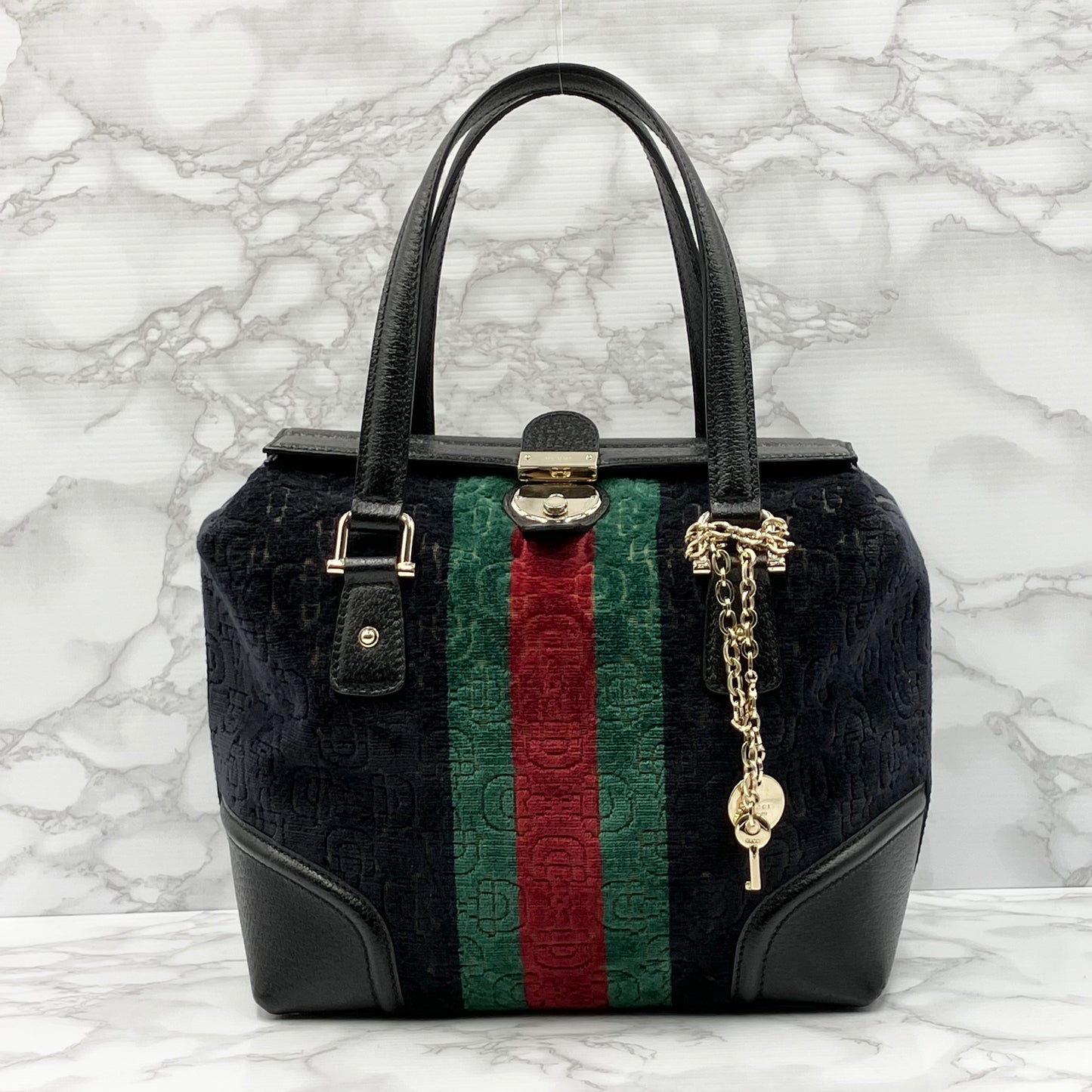 GUCCI Sherry Line Mini Boston Horsebit Doctor's Bag