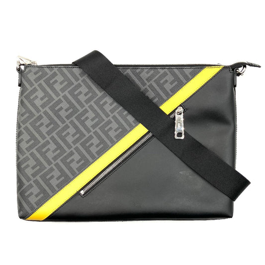 FENDI Zucca Shoulder Bag Black Gray