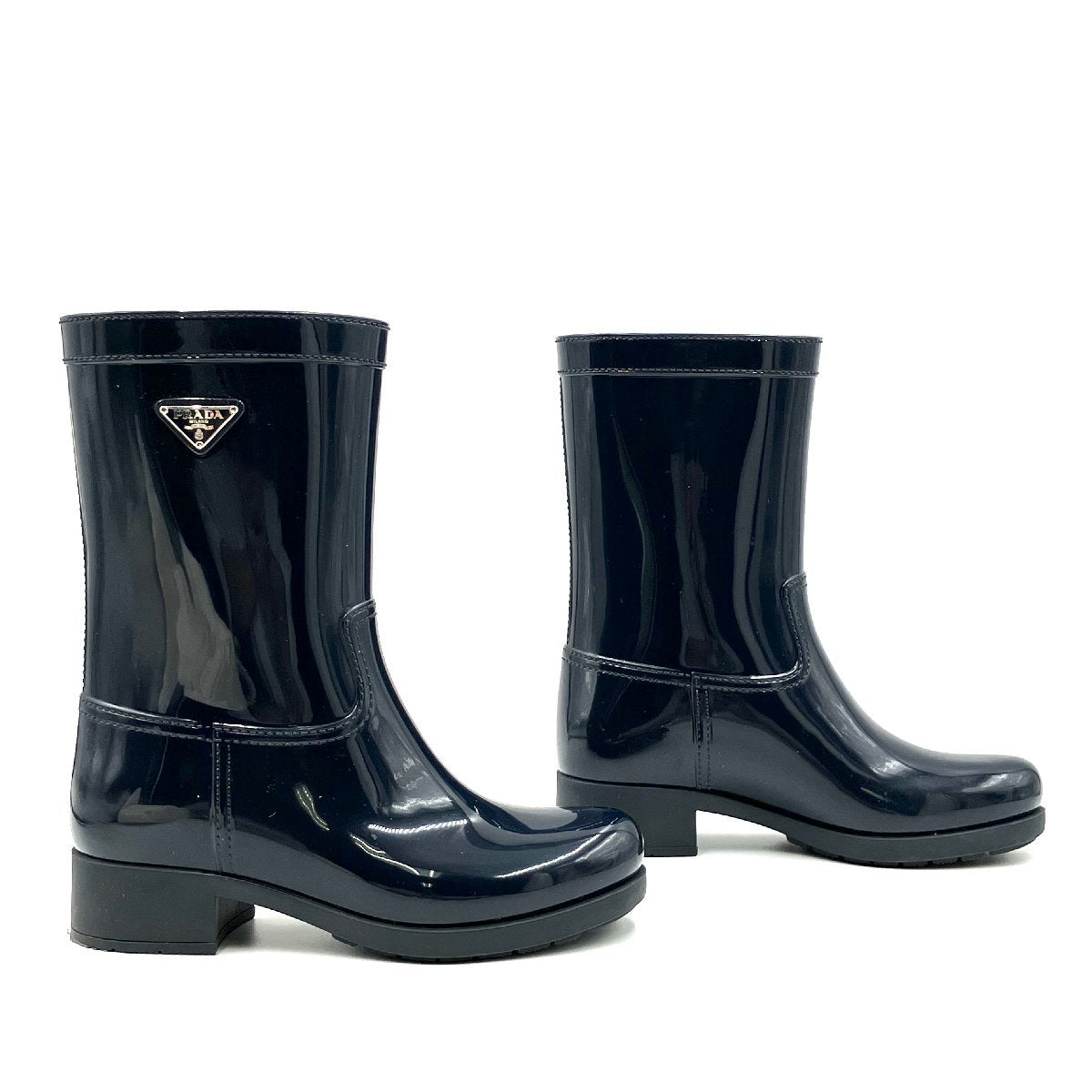 PRADA rain boots navy rubber ladies 36 sizes