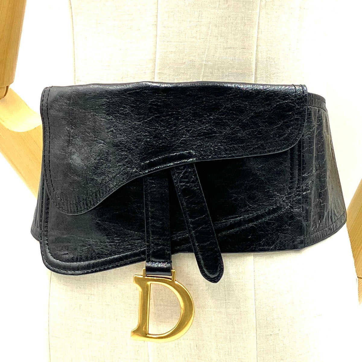 Christian Dior Leather Saddle Waist Bag Waist Pouch Black