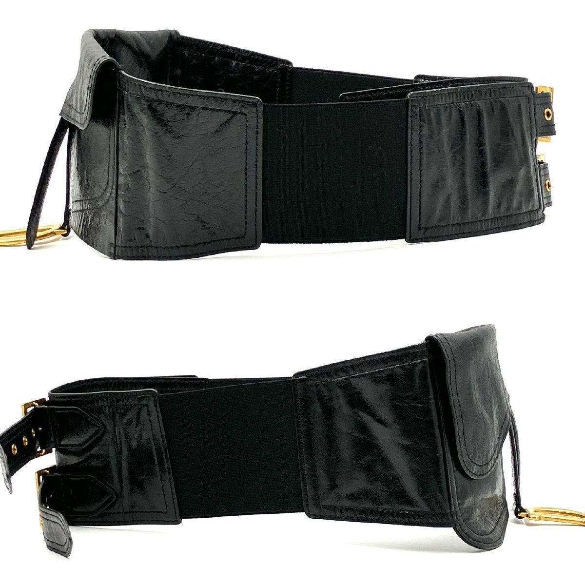 Christian Dior Leather Saddle Waist Bag Waist Pouch Black