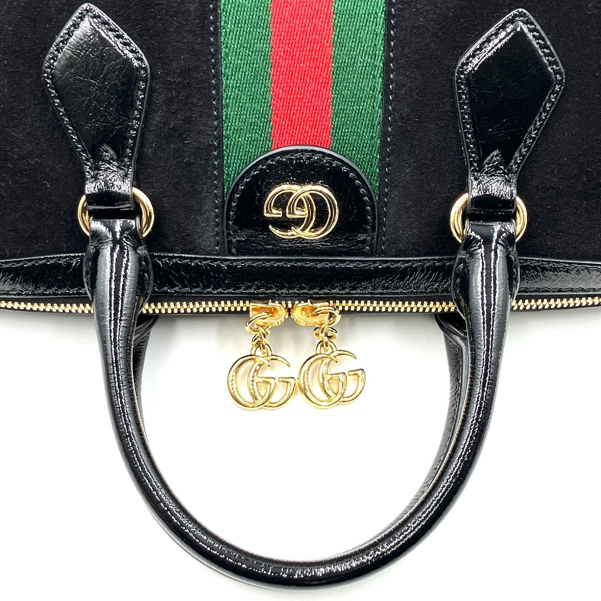 GUCCI Sherry Line Offdeer Suede 2way Shoulder Bag Handbag