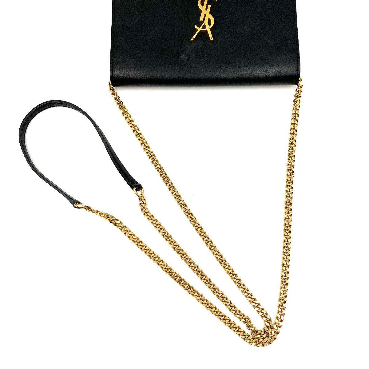 YVES SAINT LAURENT YSL KATE WOC Tassel chain wallet in black with gold hardware